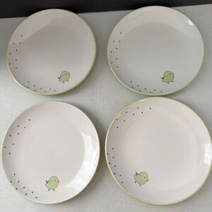 Set Of 4  Dessert Plates 7” by AH - CHICK Spring Farmhouse Green